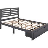 Etta Avenue™ Teen Aiden Full/Double Solid Wood Storage Platform Bed Wood in Gray, Size 40.6 H x 54.1 W x 75.0 D in | Wayfair