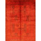 Orange Area Rug - Bungalow Rose Oriental Area Rug Polyester/Wool in Orange, Size 108.0 H x 72.0 W x 0.35 D in | Wayfair