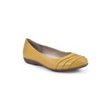 Wide Width Women's Clara Ballet Flat by Cliffs in Yellow Lizard (Size 9 1/2 W)