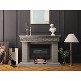 Los Angeles Cast Stone Bonaparte Fireplace Surround, Solid Wood in Gray, Size 56.0 H x 71.25 W x 12.5 D in | Wayfair LACS-FM-BONAPARTE SL-9