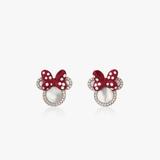 Disney Jewelry | Dainty 925 Silver Minnie Mouse Polka Dot Earrings | Color: Red/Silver | Size: Os
