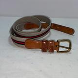 Coach Accessories | Authentic Vintage Coach Wool And Leather Belt 40 | Color: Blue/Red | Size: 37-40