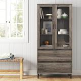 Sand & Stable™ Isla China Cabinet Wood/Glass in Gray, Size 68.0 H x 30.5 W x 15.75 D in | Wayfair 4D94635289034E1DB33FFDE305022833