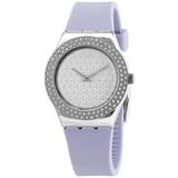 Lovely Lilac Quartz Crystal Silver Dial Watch - Metallic - Swatch Watches