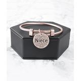 Pink Box Accessories Women's Bracelets Rose - 14k Rose Gold-Plated 'Niece' Word Cloud Adjustable Charm Bangle