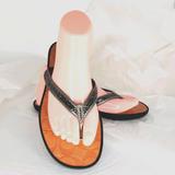 Coach Shoes | Coach Laurel Leather Flip Flops Sequin Embellished | Color: Black/Tan | Size: 7