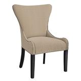 Hekman Christine Wingback Arm Chair Wood/Upholstered in Black, Size 40.0 H x 28.5 W x 26.5 D in | Wayfair 72693000-092BDarkNickel