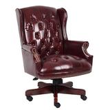 Darby Home Co Lizbeth Executive Chair Upholstered, Wood in Red/Brown, Size 44.0 H x 30.0 W x 32.0 D in | Wayfair 53E4623105FF46A2A561D46EE23D8BB7