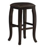 Charlton Home® Stellan Bar & Counter Stool Wood/Upholstered in Brown, Size 30.0 H x 15.94 D in | Wayfair 0A4E77FEAF9C46DEB4AC774212A740ED