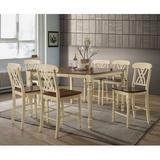 One Allium Way® Ike 7 - Piece Counter Height Extendable Dining Set Wood in Brown, Size 36.0 H in | Wayfair 954721E9BAA34B90A729A0F2F28D8A31