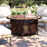 Ebern Designs Sorrels Aluminum Propane Fire Pit Table Aluminum in Brown/Gray, Size 23.0 H x 48.0 W x 48.0 D in | Wayfair F-1201-FPT