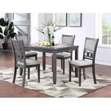 Winston Porter 4 - Person Rubberwood Solid Wood Dining Set Wood/Upholstered Chairs in Brown, Size 30.0 H in | Wayfair