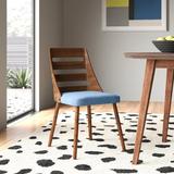 Zipcode Design™ Huitt Ladder Back Side Chair Upholstered/Fabric in Gray, Size 31.0 H x 18.25 W x 20.25 D in | Wayfair