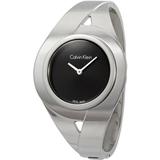Sensual Black Dial Small Bangle Watch - Metallic - Calvin Klein Watches