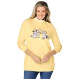 Plus Size Women's Layered-Look Sweatshirt by Woman Within in Banana Plaid Cats (Size 18/20)