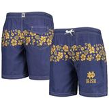 Youth Wes & Willy Navy Notre Dame Fighting Irish Inset Floral Swim Trunk