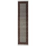 Brown Area Rug - Bokara Rug Co, Inc. Hand-Knotted High-Quality Cream & Runner Metal in Brown, Size 32.0 W x 0.25 D in | Wayfair 1048MIR00CRBR26C0