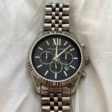 Michael Kors Accessories | Michael Kors Lexington Chronograph Navy Dial Watch | Color: Blue/Silver | Size: Os