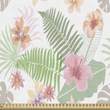 East Urban Home fab_162470_Ambesonne Botanical Fabric By The Yard, Floral Theme Multicolored Flowers & Ferns Pattern, Size 360.0 H x 36.0 W in