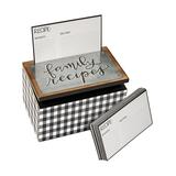 Primitives by Kathy Storage Boxes - Black & White Plaid Family Recipe Box