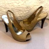 Jessica Simpson Shoes | Jessica Simpson Snakeskin Peeptoe Slingback Heel | Color: Gray | Size: 7