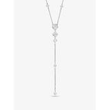 Michael Kors Sterling Silver Pavé Lariat Necklace Silver One Size