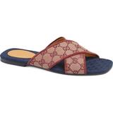 Gucci Shoes | Gucci Senior Gg Canvas Slide Sandal | Color: Blue/Brown | Size: 6.5
