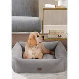 Martha Stewart Charlie 4-Sided Bolster With Removable Cover, Grey, Large
