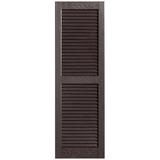 Alpha Shutters Straight Top Open Louver Shutters Pair, Wood, Size 80.0 H x 15.0 W x 0.125 D in | Wayfair L515080022