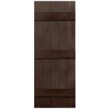 Alpha Shutters Three Batten, Five Board Closed Vinyl Shutters Pair in Brown, Size 70.0 H x 18.13 W x 0.125 D in | Wayfair B520070035
