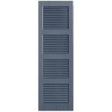 Alpha Shutters Straight Top Full-style Open Louver Shutters Pair Vinyl in Blue, Size 33.0 H x 15.0 W x 0.125 D in | Wayfair L815033610