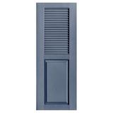 Alpha Shutters Straight Top Combination Louvered Vinyl, Wood in White, Size 36.0 H x 15.0 W x 0.125 D in | Wayfair C215036033