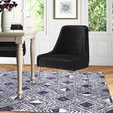 Etta Avenue™ Holland Velvet Steel Side Chair Upholstered/Velvet in Gray/Black, Size 34.5 H x 24.0 W x 21.0 D in | Wayfair