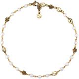 Interlocking G Flower Pearl Necklace - Metallic - Gucci Necklaces