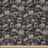 East Urban Home Skull Fabric By The Yard, Grunge Scary Skulls Sketchy Graveyard Death Evil Face Horror Theme Design, Size 72.0 W in | Wayfair