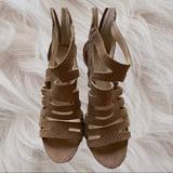 Nine West Shoes | Nine West Wedge Peep Toe Bootie Sandals | Color: Brown/Tan | Size: 7