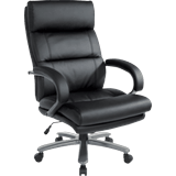 350 lb. Cap. Black Leather Executive Chair w/ Titanium Base