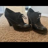 American Eagle Outfitters Shoes | American Eagle Saddle Shoes High Heels Size 5.5 | Color: Black | Size: 5.5