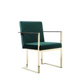 Willa Arlo™ Interiors Watley Upholstered Arm Chair Velvet, Stainless Steel in Green/Yellow, Size 33.5 H x 22.0 W x 24.0 D in | Wayfair