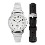 Timex Easy Reader Women's Expansion Band Watch & Leather Strap Box Set - TWG025200JT, Size: Small, Silver