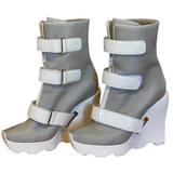 Louis Vuitton Shoes | Louis Vuitton Extreme Wedge Runway Fetish Boots | Color: Gray/White | Size: 40eu
