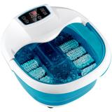 Costway Foot Spa Tub with Bubbles and Electric Massage Rollers for Home Use-Blue