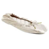 Women's isotoner Sloan Satin Ballerina Slippers, Size: Small, Beig/Green