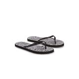 Women's Flip Flops by Swimsuits For All in Black White Jungle (Size 8 M)