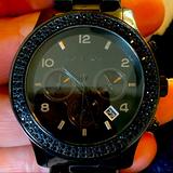 Michael Kors Accessories | Black Out Chronograph Quartz Crystal Black Watch | Color: Black | Size: Os