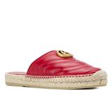 Gucci Shoes | Gucci Leather Espadrille Sandal In Hibiscus Red | Color: Red/Tan | Size: 38.5