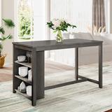 Red Barrel Studio® Counter Height Rustic Farmhouse Dining Room Wooden Bar Table Wood in Brown/Gray, Size 36.0 H x 60.0 W x 30.0 D in | Wayfair