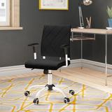 Modway Lattice Mid-Back Desk Chair Upholstered/Metal in Black, Size 37.0 H x 24.0 W x 24.0 D in | Wayfair EEI-1247-BLK