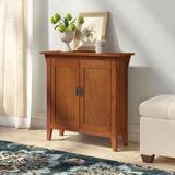 Charlton Home® Mission Solid + Manufactured Wood Foyer Hall Cabinet Stand Wood in Brown, Size 30.0 H x 30.0 W x 11.0 D in | Wayfair