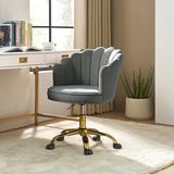 Etta Avenue™ Teen Belanda Task Chair w/ Tufted Back Upholstered in Gray/Black, Size 32.0 H x 23.0 W x 24.5 D in | Wayfair